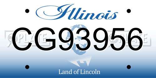 CG93956 Illinois License Plate