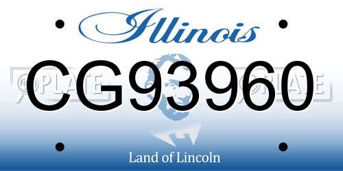 CG93960 Illinois License Plate