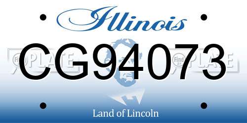 CG94073 Illinois License Plate