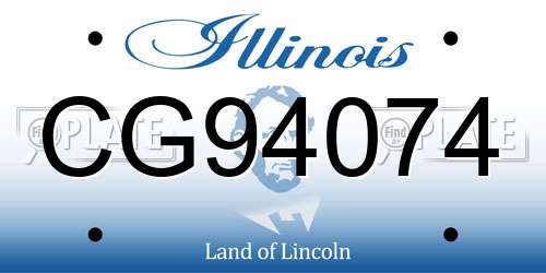 CG94074 Illinois License Plate