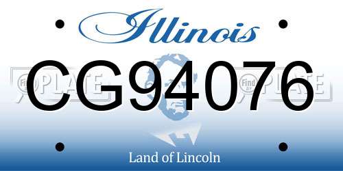 CG94076 Illinois License Plate