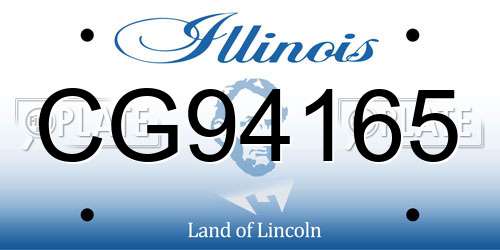 CG94165 Illinois License Plate