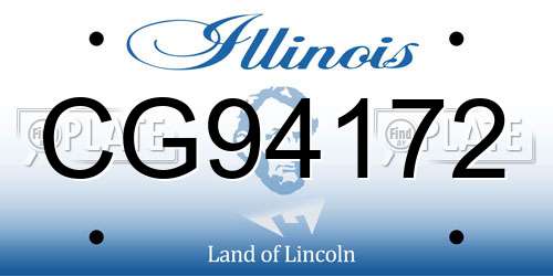 CG94172 Illinois License Plate