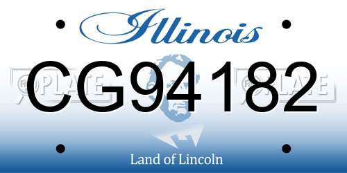 CG94182 Illinois License Plate