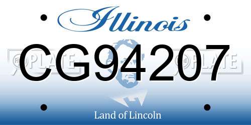 CG94207 Illinois License Plate
