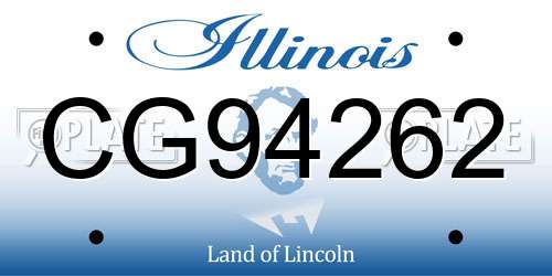 CG94262 Illinois License Plate