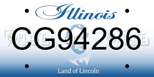 CG94286 Illinois License Plate