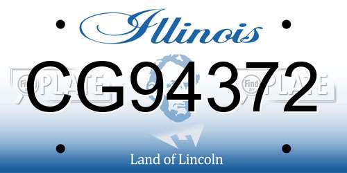 CG94372 Illinois License Plate