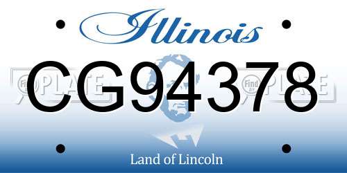 CG94378 Illinois License Plate