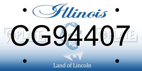 CG94407 Illinois License Plate