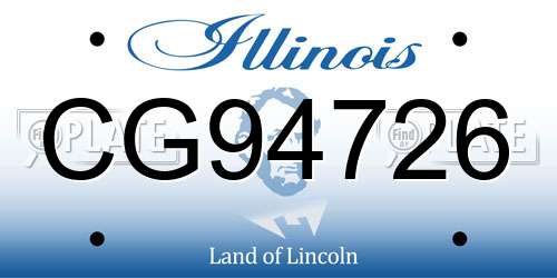 CG94726 Illinois License Plate
