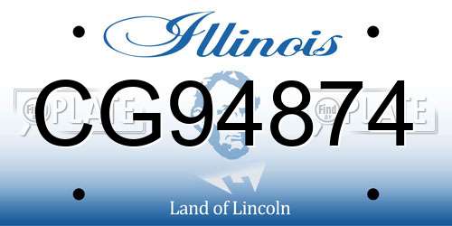 CG94874 Illinois License Plate
