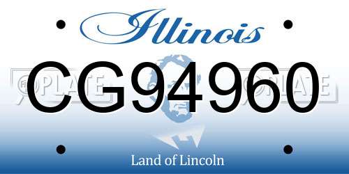 CG94960 Illinois License Plate