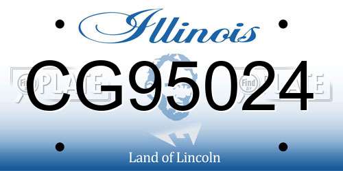 CG95024 Illinois License Plate