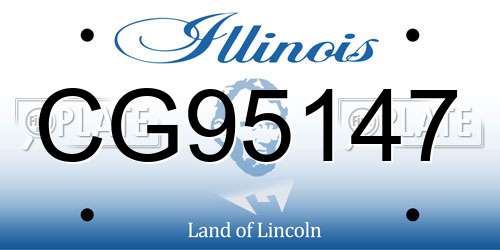 CG95147 Illinois License Plate