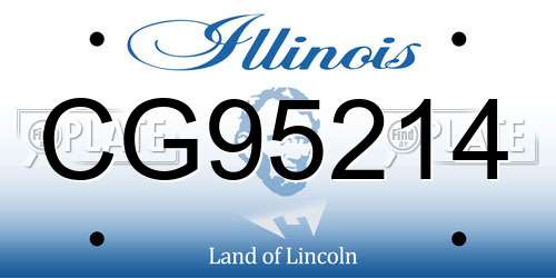 CG95214 Illinois License Plate