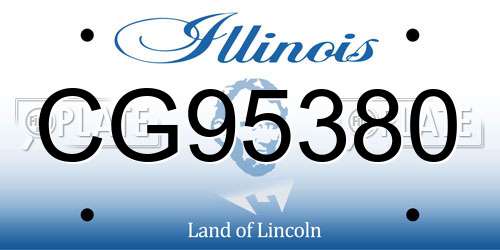 CG95380 Illinois License Plate