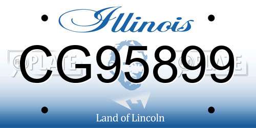 CG95899 Illinois License Plate