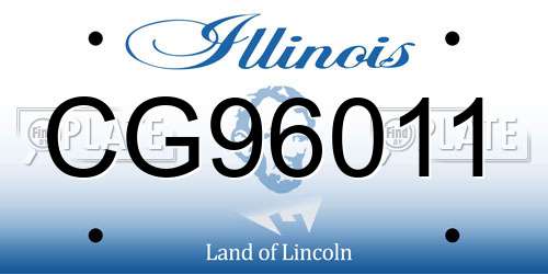 CG96011 Illinois License Plate