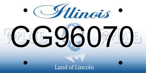CG96070 Illinois License Plate
