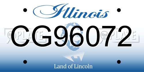 CG96072 Illinois License Plate