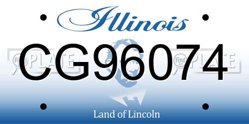 CG96074 Illinois License Plate