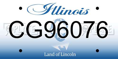 CG96076 Illinois License Plate