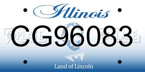 CG96083 Illinois License Plate