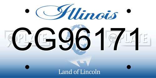 CG96171 Illinois License Plate