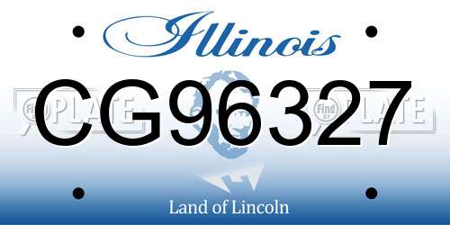 CG96327 Illinois License Plate