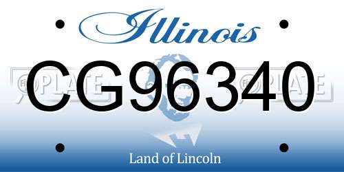 CG96340 Illinois License Plate