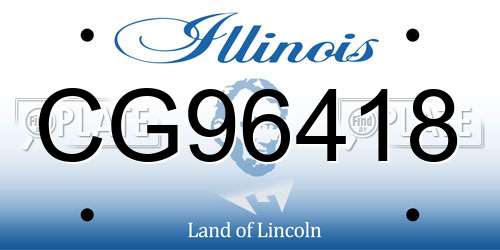 CG96418 Illinois License Plate