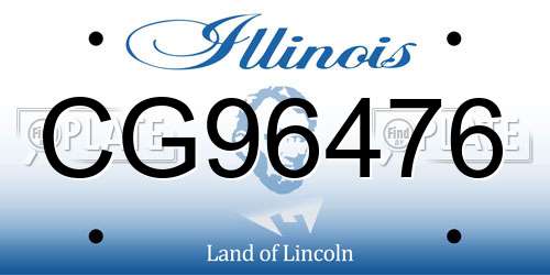 CG96476 Illinois License Plate