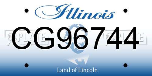 CG96744 Illinois License Plate