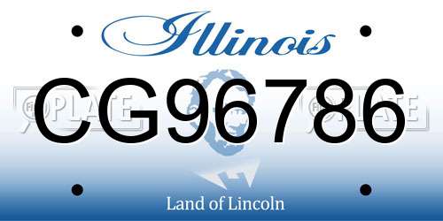 CG96786 Illinois License Plate