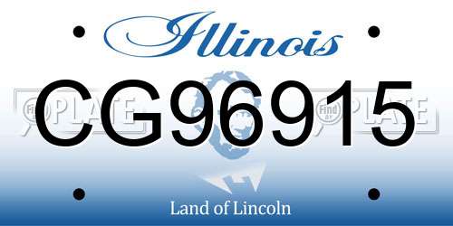 CG96915 Illinois License Plate