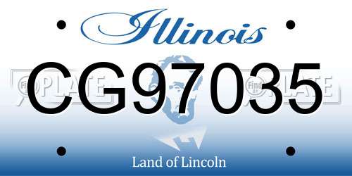CG97035 Illinois License Plate