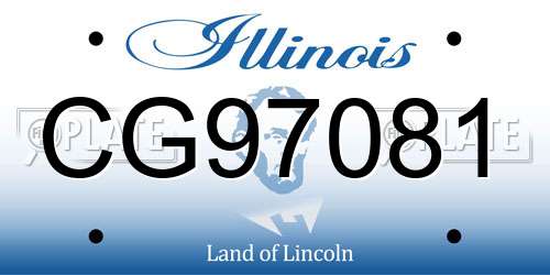 CG97081 Illinois License Plate
