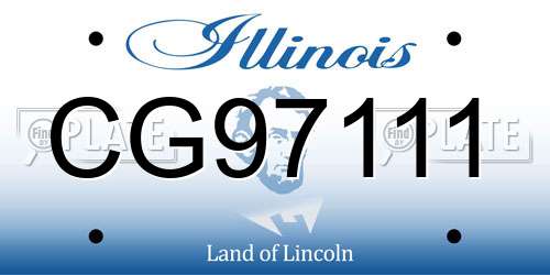 CG97111 Illinois License Plate