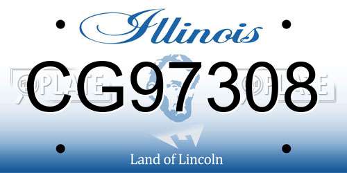CG97308 Illinois License Plate