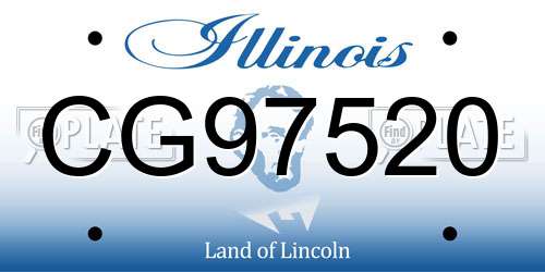CG97520 Illinois License Plate