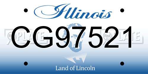 CG97521 Illinois License Plate