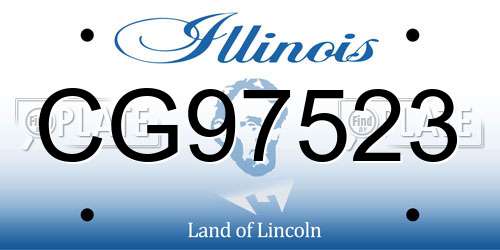 CG97523 Illinois License Plate