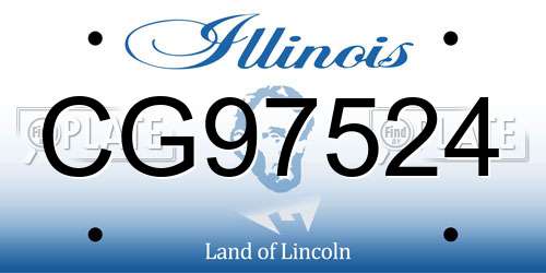 CG97524 Illinois License Plate