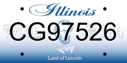 CG97526 Illinois License Plate
