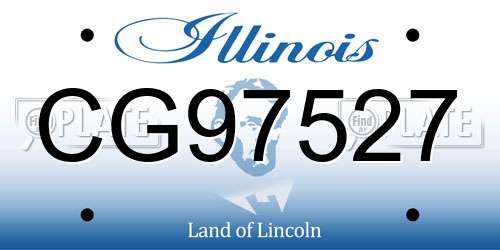 CG97527 Illinois License Plate