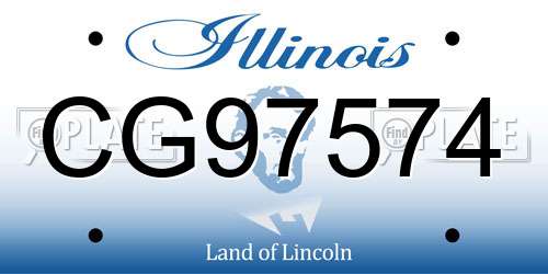 CG97574 Illinois License Plate
