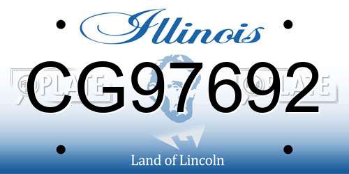CG97692 Illinois License Plate
