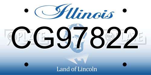 CG97822 Illinois License Plate
