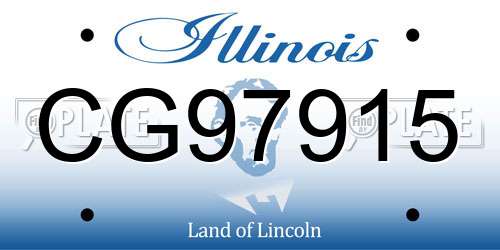 CG97915 Illinois License Plate